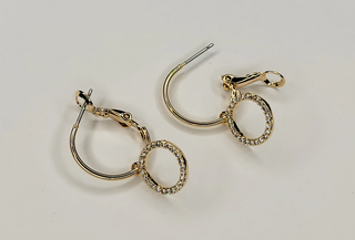 Circle Cubic Zirconia Hoop Earrings-Earrings-Betty Oh-Stella Violet Boutique in Arvada, Colorado