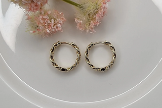 Chain Style Huggie Hoop-Earrings-Betty Oh-Stella Violet Boutique in Arvada, Colorado