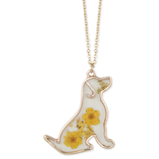 Floral Friend Gold Dog Dried Flower Necklace-Earrings-Zad-Stella Violet Boutique in Arvada, Colorado