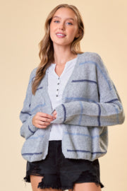 Wide Striped Sweater Cardigan-Top-Doe & Rae-Stella Violet Boutique in Arvada, Colorado