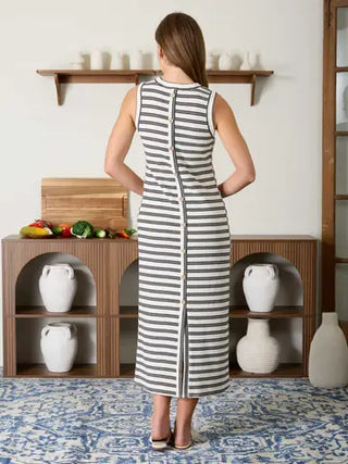 Classic Stripe Tank Midi Dress-Shirts & Tops-Blu Pepper-Stella Violet Boutique in Arvada, Colorado