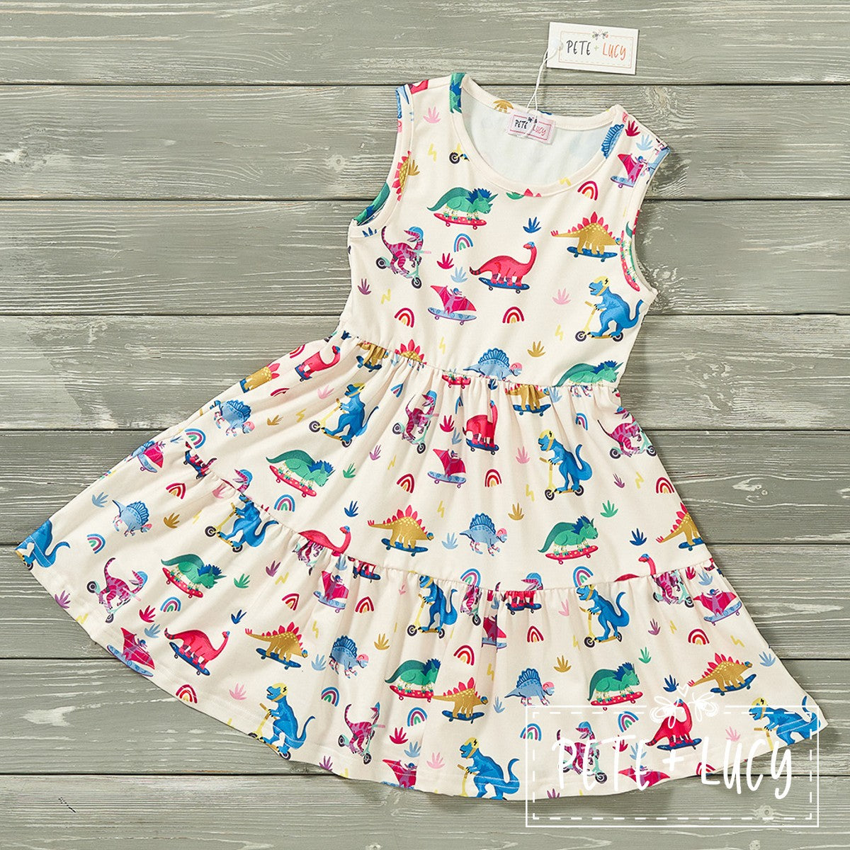 Dino Party Dress-Dress-Okie and Lou-Stella Violet Boutique in Arvada, Colorado