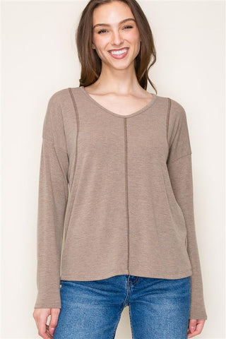 Exposed Stitch Dolman Tee-Shirts & Tops-Staccato-Stella Violet Boutique in Arvada, Colorado