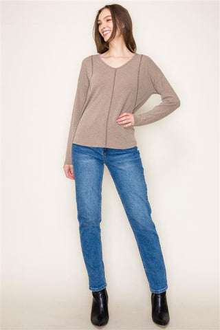 Exposed Stitch Dolman Tee-Shirts & Tops-Staccato-Stella Violet Boutique in Arvada, Colorado