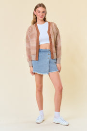 Striped Colorblock Cardigan-Top-Doe & Rae-Stella Violet Boutique in Arvada, Colorado