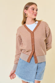 Striped Colorblock Cardigan-Top-Doe & Rae-Stella Violet Boutique in Arvada, Colorado