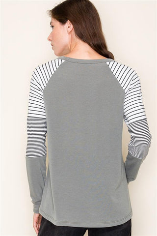 Colorblocked Long Sleeve Tee-Shirts & Tops-Staccato-Stella Violet Boutique in Arvada, Colorado