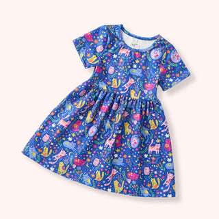 Meow Magic Twirl Dress-Baby & Toddler Outfits-Pete & Lucy-Stella Violet Boutique in Arvada, Colorado