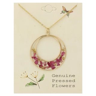 Floral Circle Dried Flower Necklace-Earrings-Zad-Stella Violet Boutique in Arvada, Colorado