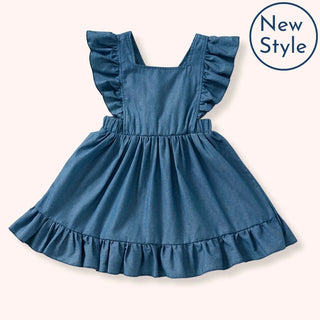Denim Days Ruffle Pinafore-Dress-Pete & Lucy-Stella Violet Boutique in Arvada, Colorado
