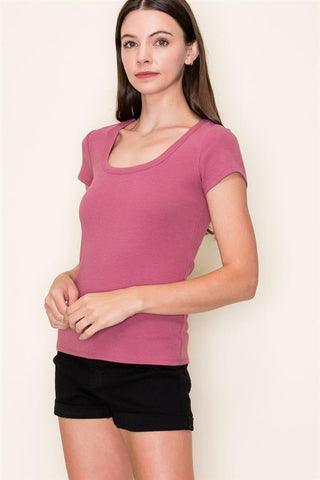 Baby Ribbed Basic Tee-Shirts & Tops-Staccato-Stella Violet Boutique in Arvada, Colorado