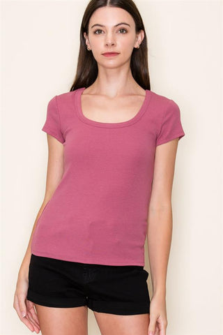 Baby Ribbed Basic Tee-Shirts & Tops-Staccato-Stella Violet Boutique in Arvada, Colorado