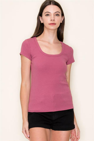 Baby Ribbed Basic Tee-Shirts & Tops-Staccato-Stella Violet Boutique in Arvada, Colorado