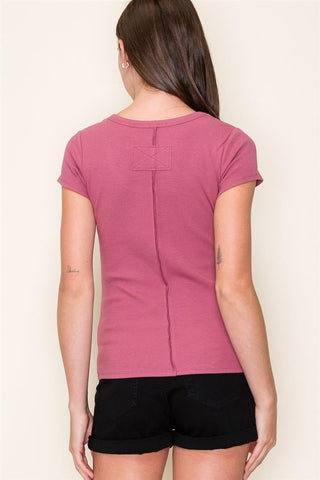 Baby Ribbed Basic Tee-Shirts & Tops-Staccato-Stella Violet Boutique in Arvada, Colorado