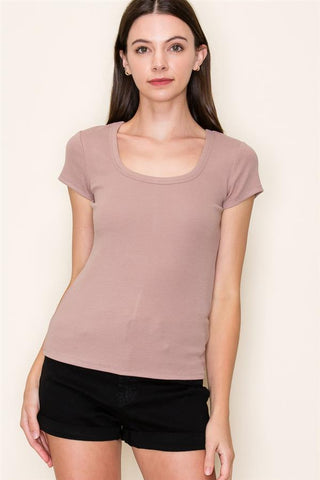 Baby Ribbed Basic Tee-Shirts & Tops-Staccato-Stella Violet Boutique in Arvada, Colorado