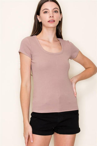 Baby Ribbed Basic Tee-Shirts & Tops-Staccato-Stella Violet Boutique in Arvada, Colorado