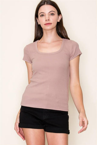 Baby Ribbed Basic Tee-Shirts & Tops-Staccato-Stella Violet Boutique in Arvada, Colorado