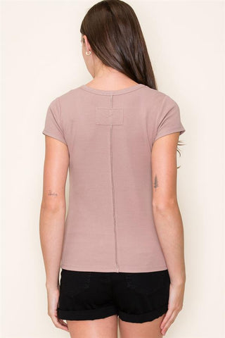 Baby Ribbed Basic Tee-Shirts & Tops-Staccato-Stella Violet Boutique in Arvada, Colorado