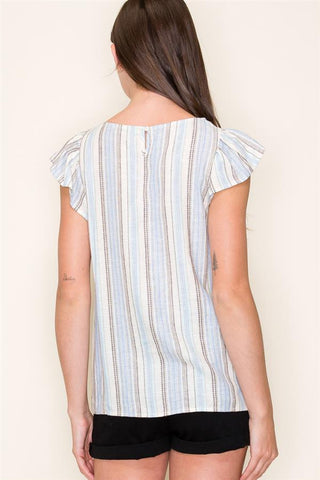 Ruffle Short Sleeve Blouse-Shirts & Tops-Staccato-Stella Violet Boutique in Arvada, Colorado