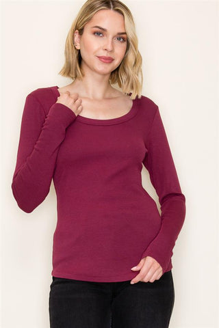 Baby Ribbed Basic Scoop Neck Tee-Shirts & Tops-Staccato-Stella Violet Boutique in Arvada, Colorado