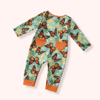 Monarch Meadow Infant Romper-Dress-Pete & Lucy-Stella Violet Boutique in Arvada, Colorado