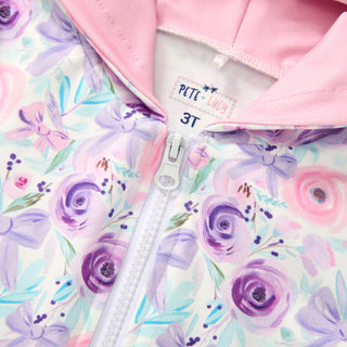 Watercolor Roses & Bows Ruffle Zip Hoodie