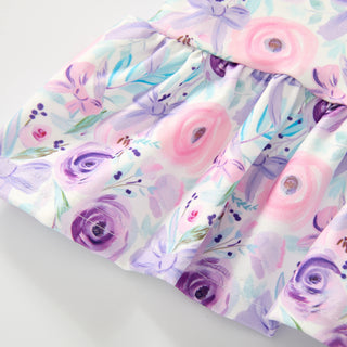 Watercolor Roses & Bows Ruffle Zip Hoodie
