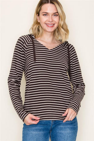 Striped Brushed Hoodie-Shirts & Tops-Staccato-Stella Violet Boutique in Arvada, Colorado