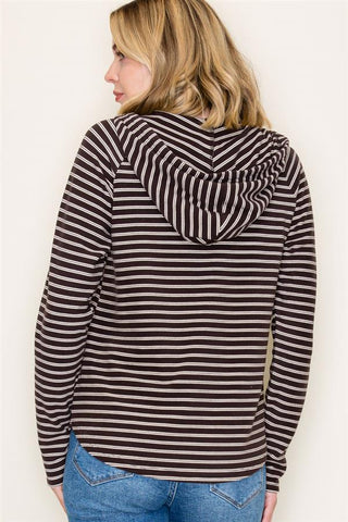 Striped Brushed Hoodie-Shirts & Tops-Staccato-Stella Violet Boutique in Arvada, Colorado