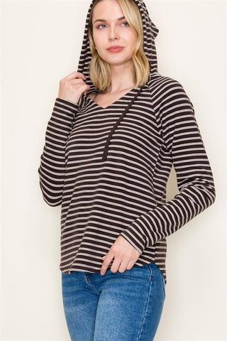 Striped Brushed Hoodie-Shirts & Tops-Staccato-Stella Violet Boutique in Arvada, Colorado