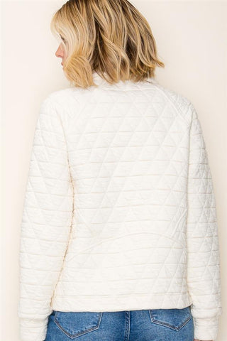 Quilted Comfort Half-Zip Pullover-Shirts & Tops-Staccato-Stella Violet Boutique in Arvada, Colorado