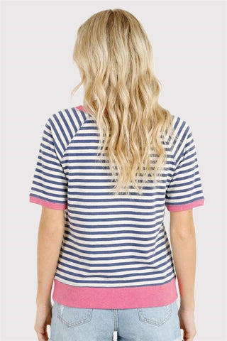 Slate Stripe Contrast Knit Top-Dress-Staccato-Stella Violet Boutique in Arvada, Colorado