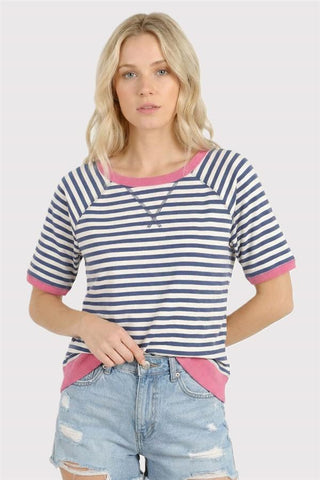 Slate Stripe Contrast Knit Top-Dress-Staccato-Stella Violet Boutique in Arvada, Colorado