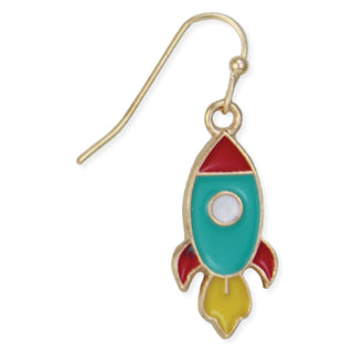 Blast Off Enamel Rocket Earrings-Earrings-Zad-Stella Violet Boutique in Arvada, Colorado