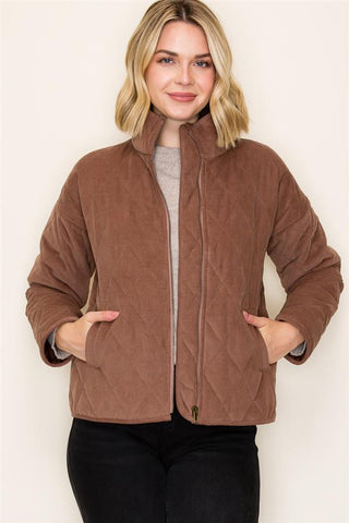 Golden Hour Quilted Cord Jacket-Shirts & Tops-Staccato-Stella Violet Boutique in Arvada, Colorado