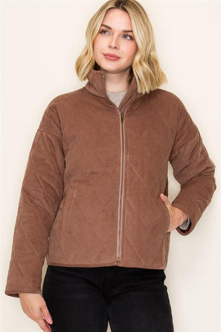 Golden Hour Quilted Cord Jacket-Shirts & Tops-Staccato-Stella Violet Boutique in Arvada, Colorado