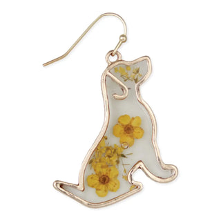 Floral Friend Gold Dog Dried Flower Earrings-Earrings-Zad-Stella Violet Boutique in Arvada, Colorado