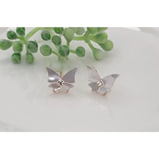 Mini Mother of Pearl Butterfly Stud Earrings-Earrings-Betty Oh-Stella Violet Boutique in Arvada, Colorado