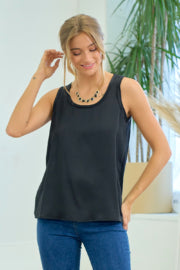 Satin Tank-Shirts & Tops-Doe & Rae-Stella Violet Boutique in Arvada, Colorado