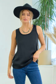 Satin Tank-Shirts & Tops-Doe & Rae-Stella Violet Boutique in Arvada, Colorado