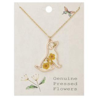Floral Friend Gold Dog Dried Flower Necklace-Earrings-Zad-Stella Violet Boutique in Arvada, Colorado