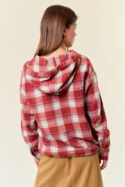 Flannel Pullover Hoodie-Top-Doe & Rae-Stella Violet Boutique in Arvada, Colorado