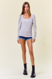 Ribbed Square Neck Tee-Top-Doe & Rae-Stella Violet Boutique in Arvada, Colorado