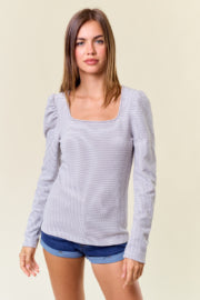 Ribbed Square Neck Tee-Top-Doe & Rae-Stella Violet Boutique in Arvada, Colorado