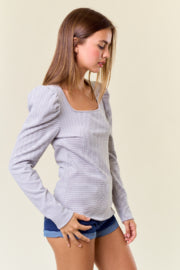 Ribbed Square Neck Tee-Top-Doe & Rae-Stella Violet Boutique in Arvada, Colorado