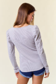 Ribbed Square Neck Tee-Top-Doe & Rae-Stella Violet Boutique in Arvada, Colorado