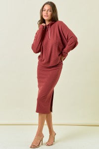 Textured Half Zip Sweatshirt-Top-Doe & Rae-Stella Violet Boutique in Arvada, Colorado