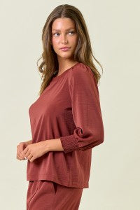 Sienna Satin Puff Sleeve Blouse-Top-Doe & Rae-Stella Violet Boutique in Arvada, Colorado