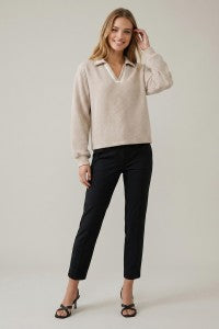 Cozy-Chic Blanket Stitch Cashmere Blend Polo ✨-Top-Doe & Rae-Stella Violet Boutique in Arvada, Colorado