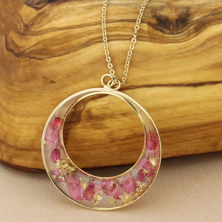 Floral Circle Dried Flower Necklace-Earrings-Zad-Stella Violet Boutique in Arvada, Colorado